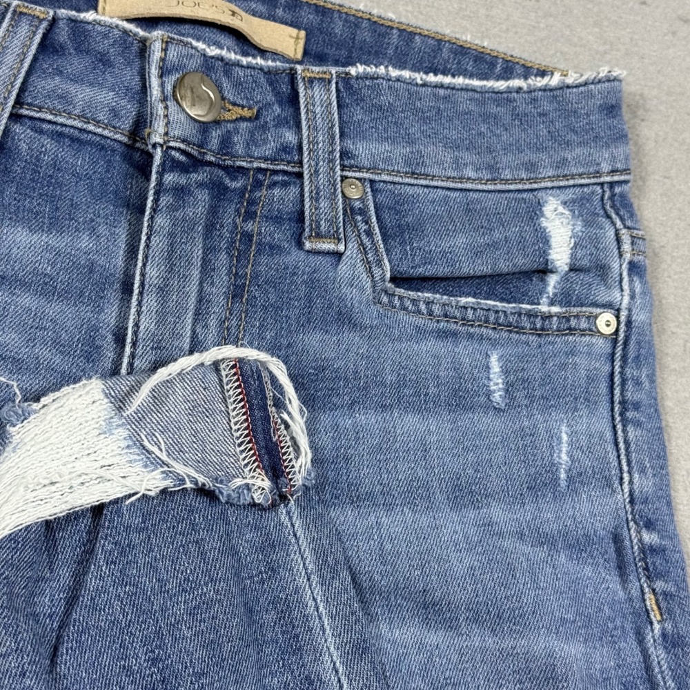 Joes Jeans Womens Skinny Distressed Raw Hem Medium Wash Denim Jeans W24